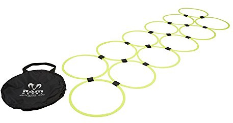 Ram Sports - Agility Ladder Hoops - 12 Plastic Hoops With Velcro Fastening - Supplied In Carry Bag