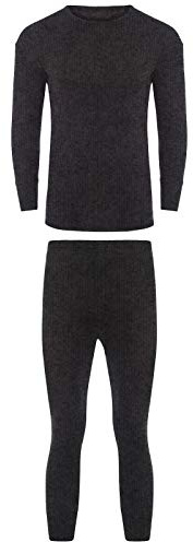 SOFTY® Unisex Children Kids Thermal Underwear Long Sleeve T-Shirt Top Long John Warm 1 Set (CHARCOAL, 2-3 YEARS)