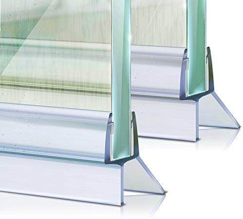 Meisterfaktur Duschdichtung 2x - Verlängerter Wasserabweiser - Ideale Dichtung für 6,7,8mm Glastüren in Duschen (6-8mm (transparent))
