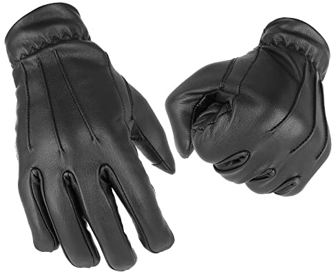TacFirst Belfast Patrol Einsatzhandschuhe H015 warm gefüttert, 360° schnitthemmend, Echtleder Dienst Touchscreen Security und Polizei Winterhandschuhe (XS, Schwarz)