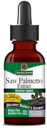 Nature's Answer, Saw Palmetto Extract (Extrait de Palmier Nain), Sans Alcool, Gouttes végétaliennes, 30ml, Sans Gluten, Sans Soja, Végétarien, Sans OGM