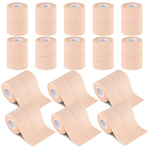 Nuanchu 16 Rolls Self Adhesive Cohesive Wrap Elastic Bandage, Horse Tape & Vet Tape for Pet, Cat & Dog, Athletic Wrap for Gym, Boxing, Ankle, Wrist & Knee Support(3 Inch x 5 Yard)