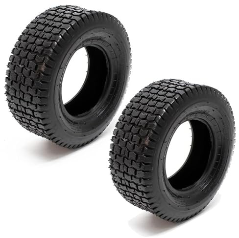 2 Pneumatici 15 X 6.00-6 Per Trattorino, Tosaerba, Rasaerba, Gomme Rinforzate Giardinaggio Copertoni Garden