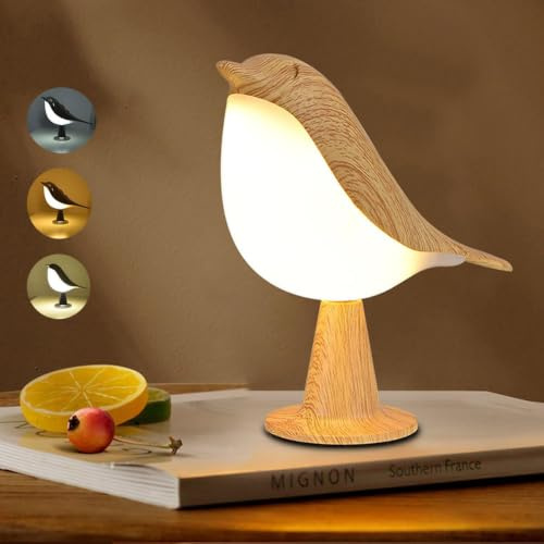 Xhope4u Petite lampe de chevet sans fil avec capteur tactile, lampe de table LED avec variateur tactile, 3 niveaux de luminosité, lampe de bureau rechargeable pour chambre à coucher, bureau, dortoir