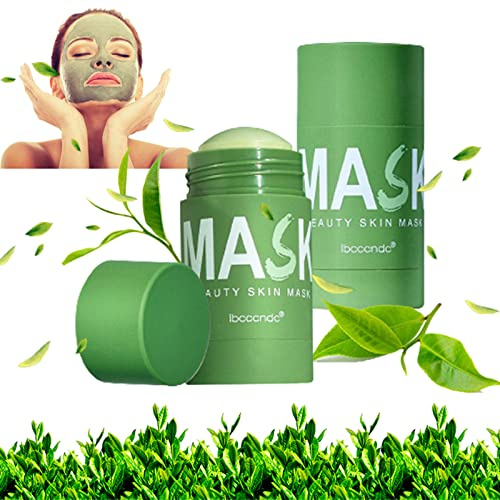 Green Tea Mask Clay Stick, RoseFlower 2er-Pack Cleanse Green Tea Mask, Grüner Tee Maske – Effektive Feuchtigkeitsversorgung, entfernt Mitesser und Akne gründlich