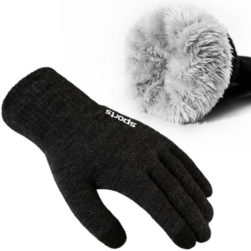 Trifabricy män stickade handskar, Grå-xl, one size