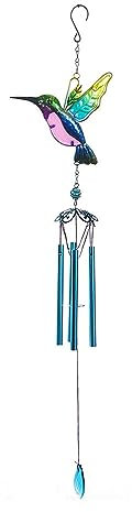 Hixingo Campane a Vento da Esterno, Campanelli Eolici Scacciapensieri Campane Tubolari Campana da Appendere per Decorazioni Giardino Casa Terrazzo Regali di Compleanno (Colibrì colorato)