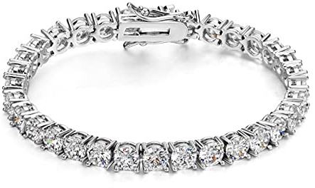 Michooyel Tennisarmband Silber und Gold für Damen Herren Armband Zirkonia Armband (18/20/23cm, 3/4/5/6mm) Iced Out Tennis Bracelet für Frauen Mädchen Mama