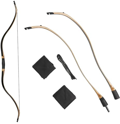 Traditioneller Recurvebogen Reiterbogen 52 Takedown Recurvebogen Langbogen Pferdebogen für Jagen und Zielschießen für Erwachsene Anfänger und Jugendliche 20-50lbs (35LB)