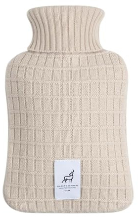 Öko 100% Kaschmir Wärmflasche gestrickt Bauchflasche Blockmuster