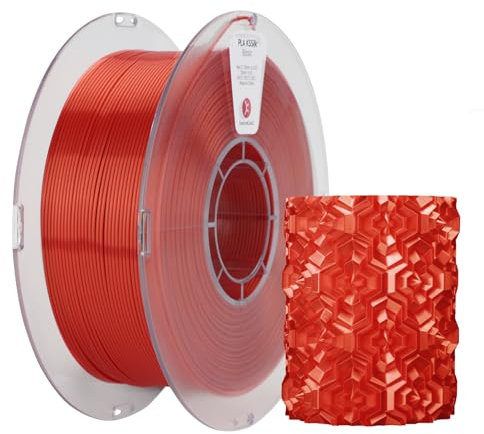 kexcelled PLA Silk Seide Filament 1,75 mm, Shiny Gloss 3D Drucker Filament, Maßgenauigkeit +/- 0,03 mm, 1 kg Spule (2,2 lbs), Seidige Oberfläche, Ordentliche Wicklung, Rot