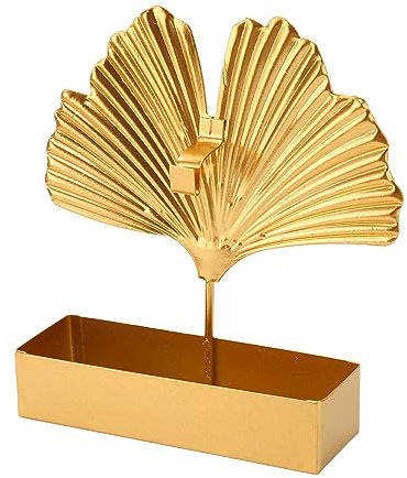 Ginkgo-Blatt-Räucherstäbchenhalter, Eisen, Retro-Gold-Dekor für Zuhause, Tragbar für das Leben Im Freien