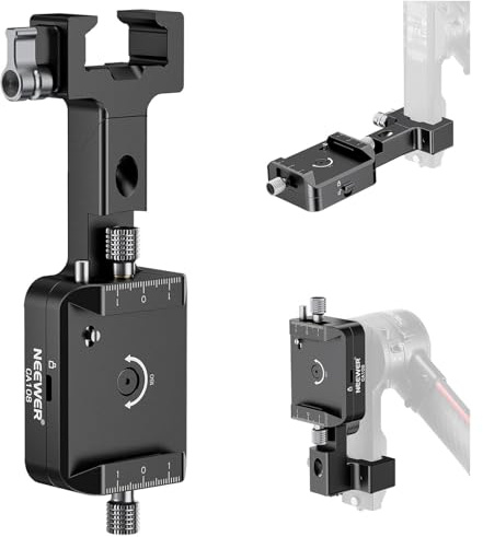 NEEWER RS4/RS3 Montura Cámara,Compatible con dji Ronin RS 4 3 2 Pro Gimbal Stabilizer,1s Cambio Rápido Vertical Horizontal Anticaída Rotación 180°,Clamp on Base para Youtube TikTok Vlog Video,CA108