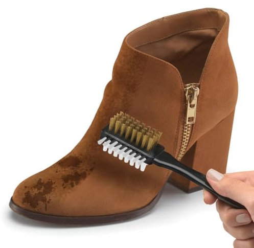 Suede Cleaner Shoe Brush Shoes Protector Boot Cleaning Leather Nubuck Restorer Trainers Care Products Deep Cleans Boots Heels Sandals Multifunctional Manual 4 Sided Brush With Ergonomic Handle (1)
