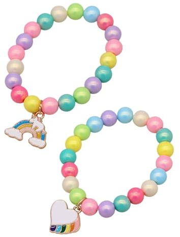 KGDUYC 2pcs Regenbogen Freundschaftsarmband, Junge Mädchen Armband, Freundschaft Geschenk, Freundschaft Armband, geeignet für Geburtstagsfeier Geschenk, Prom, Zeremonie, tägliches Tragen