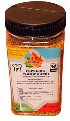 Especias para Chimichurri Argentino - Mezcla de Especias sin Gluten para Salsas y Marinados - Bote de 220 Gramos - Sazonador para Carnes, Pescados y Verduras - Auténtico Sabor Tradicional