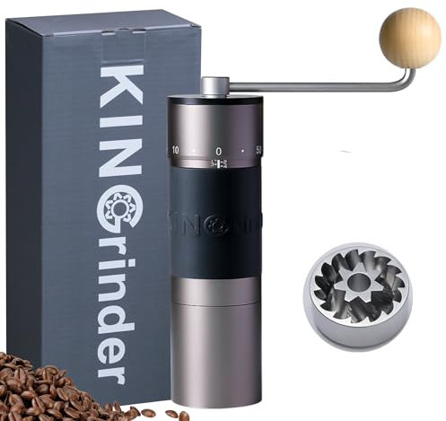 【Famous KOL Recommended】 KINGrinder K6 Manual Hand Coffee Grinder with Straight Handle for French Press, Drip, Espresso with Assembly Consistency Stainless Steel Conical Burr Mill, 25-35g Capacity
