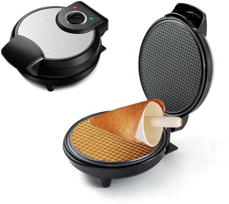 IINCOOY Electric Crispy Egg Roll Maker Omelet Sandwich Iron Crepe Baking Pan Waffle Pancake Oven DIY Ice Cream Cone Machine