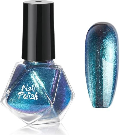 Chamäleon Nagellack Schnelltrocknend Metallic Nagellack Holographic Glitter Nagellack Shining Mit Farbwechsel Effekt Blau - Glitter Nail Polish Nagelkunst Maniküre DIY Nail Art, Ohne UV Lampe (Blue)