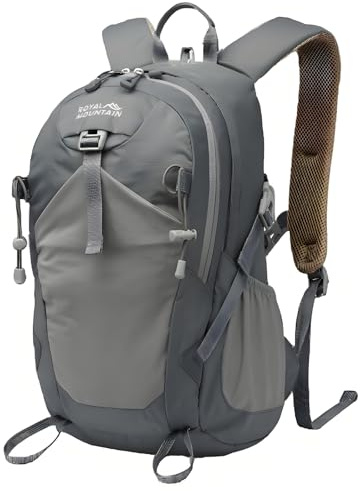 POWER KING Wanderrucksack, 30 l, faltbar, Reiserucksack für Damen und Herren, klein, leicht, verstaubar, Outdoor-Tagesrucksack für Studenten, passend für 15,6 Zoll Laptop (grau), grau, 30L