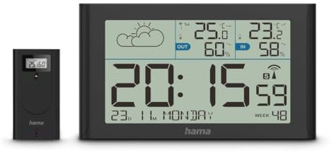 Wetterstation Sylt, mit Außensensor, Funk, Wecker, Schwarz