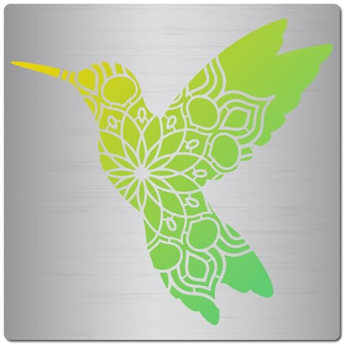 GORGECRAFT 16x16cm Große Kolibri Metallschablone Vogelvorlage Lesezeichen Fliegendes Tier Wiederverwendbare Edelstahlschablonen Für Tagebücher Scrapbooking Gravur Holzbrennen Brandmalerei Kartenherste