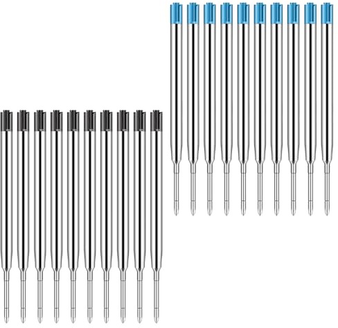20 Pièces Recharge Stylo Bille Compatible avec Parker, Cartouche Stylo Bille, Recharges pour Stylo à Bille G2, Cartouches Compatible Format G2, Largeur de Trait 1.0mm, Encre Séchage Rapide