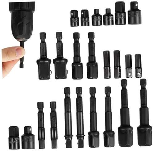 PRETYZOOM Impact Socket Adapter Extension Reducer Set Chrome-vanadium Steel Socket Ratchet Adapter Drill Bit Sets