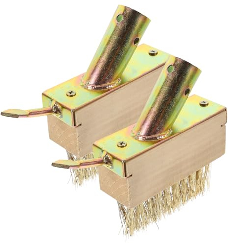 GARIOUANS 2 Pièces Brosse à Désherber Fil avec Manche Outil pour Enlever Mousse et Mauvaises Fissures Poignée Antidérapante pour Jardin et Cour