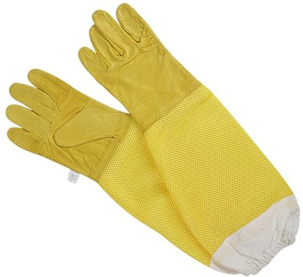 GALPADA Schutzhandschuhe Imkerhandschuhe aus Schaffell für Bienenhaltung Imkerzubehör Bienenschutz Praktische Langlebige Imkerwerkzeuge