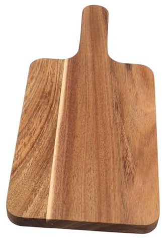 DECOMELODY Tabla de Cortar de Madera con Mango Pequeño para Carne Queso Frutas Verduras y Pan Tabla de Servir y Versátil para Cocina y Reuniones Familiares