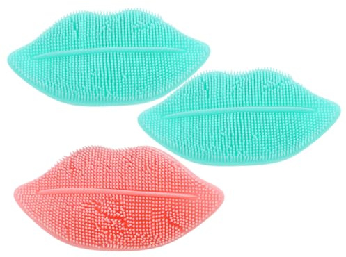 CATIEBYE 3 Stück Silikon Gesichtsbürste Weiche Peelingbürste zum Porenreinigen und Sanften Lippenpeeling Flexibel und Langlebig Leichtes Reise tool für Effektive Zufällige Zufällige Farbe
