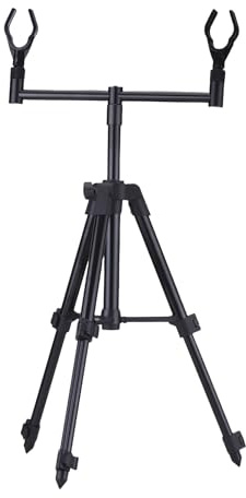 Generic Treppiede Pieghevole per Canna da Pesca in Lega di Alluminio con Design Triangolare Stabile per compatibilità Universale su Fango, Sabbia e Roccia per Pescatori e Pescatori 26-62 Cm