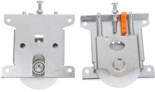 QUMIIRITY Ensemble de 2 Roulettes en Métal Argenté pour Porte Coulissante de Placard Miroir, Installation Facile, Fonctionnement Silencieux et Fluide, pour Armoire