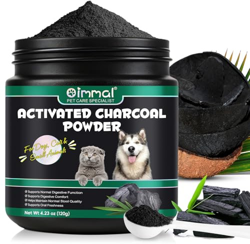 CPLINKUU Activated Charcoal Powder for Dogs & Cats 120g | Food Grade Pet Supplement for Digestive Balance & Normal Stool | Pure, Non-GMO, Gluten Free | Suitable for Pets & Livestock