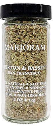 Morton & Bassett Marjoram, 0.4 oz – Non-GMO, Salt-Free, Sweet and Savory Herb for Soups, Stews & Mediterranean Cuisine