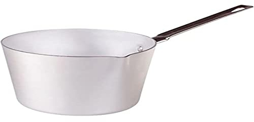 Pentole Agnelli Stieltopf konisch aus Aluminium mit Griff, Edelstahl 16 cm