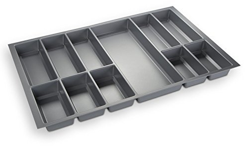 Orga-Box® IV UNIVERSAL Besteckeinsatz Besteckkasten silbergrau für 80er Schublade (473,5 x 726 mm)