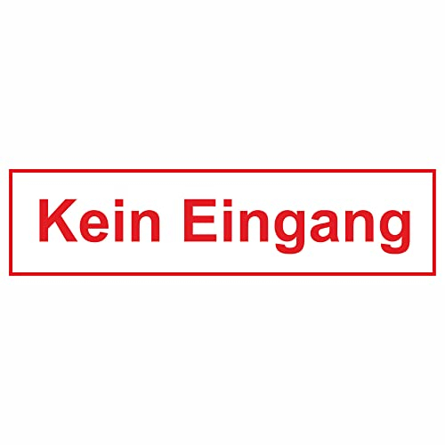Indigos UG Aufkleber Kein Eingang - 25x7cm - selbstklebender Sicherheits Aufkleber für Tür oder Wand - Warnschild für Gebäude, Hotel, Büro, Firma, Haus, Praxis
