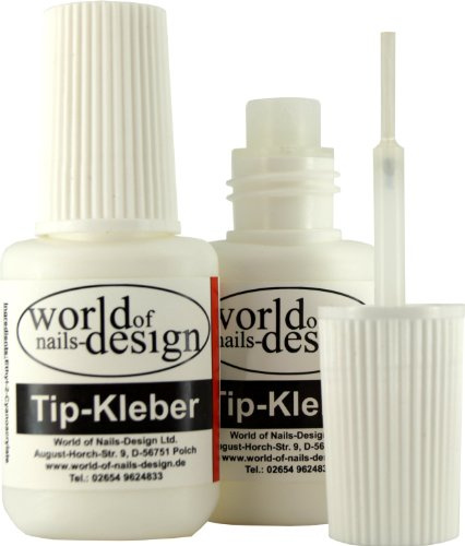 World of Nails-Design Profi-Tipkleber, Nagelkleber in der Pinselflasche, 1er Pack (2 x 7,5 g)