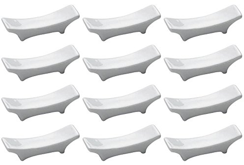 Maxwell & Williams, Porzellan, 12er Set Messerbänkchen, Besteckablagen White Basics weiß
