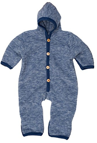 Cosilana, NEU Baby Fleece Overall mit Umschlag, 60% Schurwolle (kbT), 40% Baumwolle (kBA) (50/56, Marine-melange)