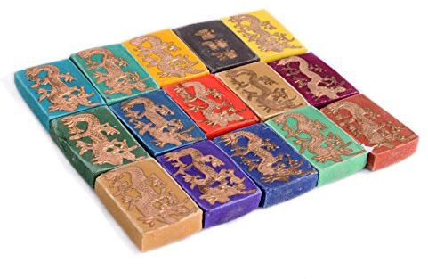 Lot de 15 bâtonnets d'encre de chine de couleur pour peinture dessin calligraphie 4330