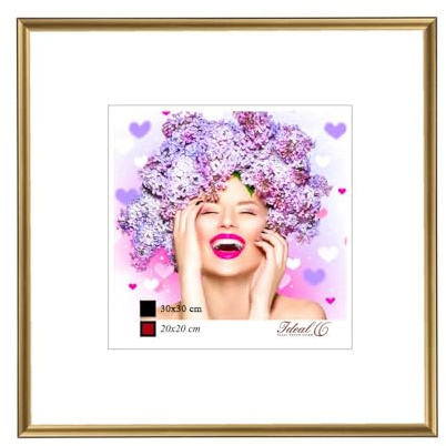 Photo Style Kunststoff Bilderrahmen quadratisch Foto Rahmen Picture Frame Collage: Farbe: Gold | Format: 50x50