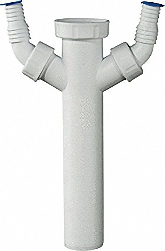 Verstellrohr PP weiß 1 1-2'' x 40 x 200mm mit 2 Schlauchanschlüssen