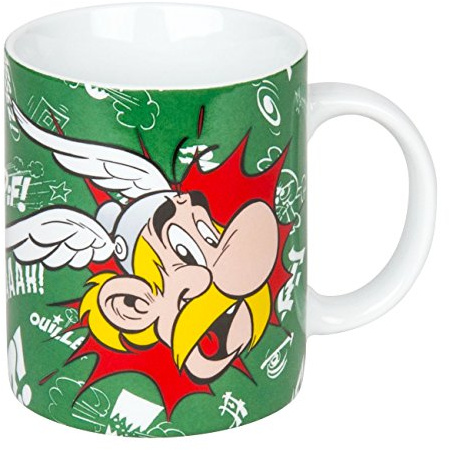 Könitz K1110022040 Asterix und Obelix Kaffeebecher Asterix-Paff im Geschenkkarton, Porzellan, 11,5 x 8,2 x 9,4 cm, Mehrfarbig