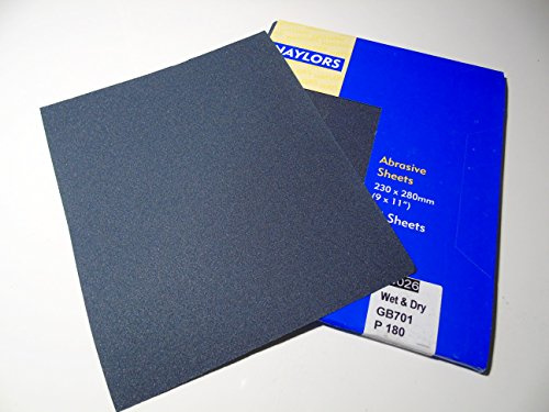 10 x Grit 180 Wet and dry Sandpaper Sheets waterproof Abrasive Medium Quality Silicon Carbide