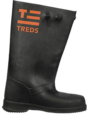TREDS Rubber Concrete Boot, Pull-On Overboot for Construction, Mud & Snow, Size XL (14-16), 17 Ht, Black