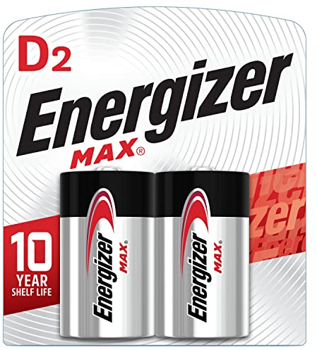 Energizer Max D Alkaline Batteries, 2-Count