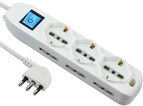 Electraline 62002 Multipresa 9 Posti, Bianco, 1.5 m